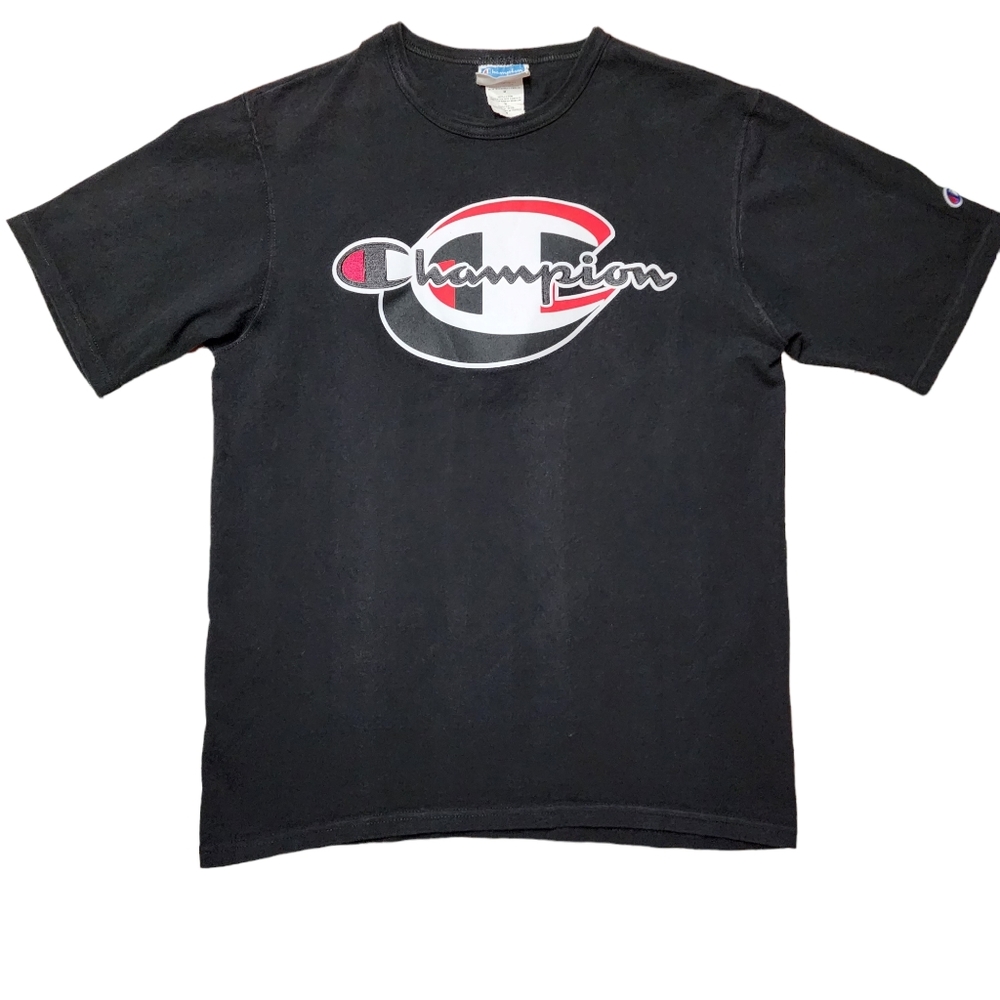 Men's Champion Logo Black T-Shirt Sz M